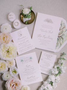 Florida Elegant Classic White and Gray Wedding Invitation Suite | Tampa Bay Wedding Invitation A+P Design Co