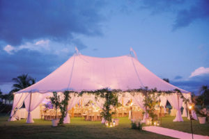Outdoor Luxurious Elegant Florida Classic Tent Wedding Reception with Greenery Vines and Lanterns | Boca Grande Wedding Venue The Gasparilla Inn and Club