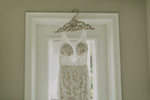 Lace and Illusion Romantic Plunging V Neckline Wedding Dress | Tampa Bay Wedding Photographer Amber McWhorter Photography