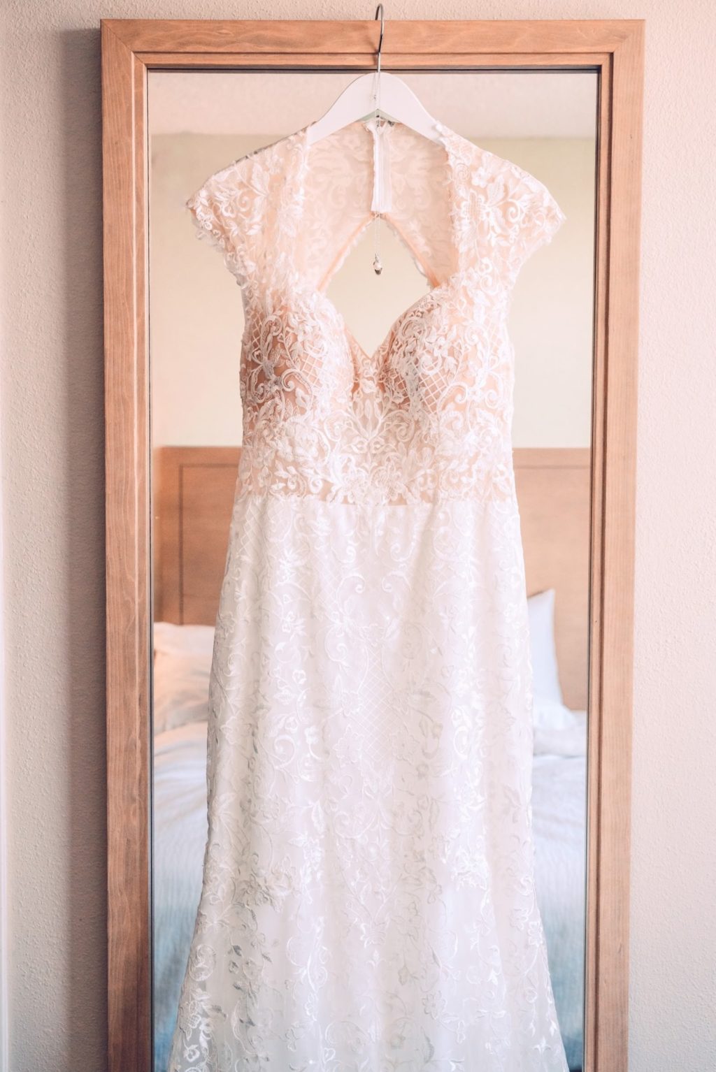 Romantic Bride Cap Sleeve Nude Lace Bodice and White Lace Skirt Wedding Dress | Tampa Bay Wedding Photographer Bonnie Newman Creative | Wedding Dress Shop Truly Forever Bridal