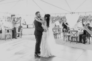 Bride and Groom First Dance Under Tent Wedding Reception | Tampa Bay Wedding Photographer Amber McWhorter Photography | Wedding Venue Paradise Spring | Wedding DJ Grant Hemond & Associates