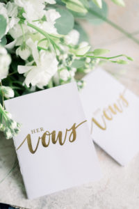 White and Gold Foil His and Hers Wedding Vows Books