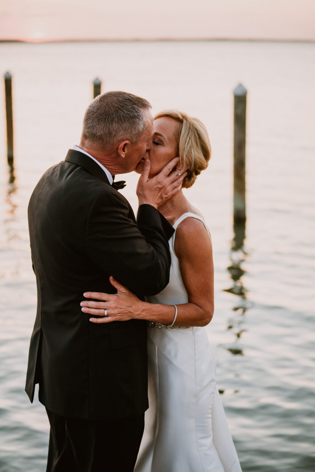 Bride and Groom Sunset Wedding Portrait | Tampa Bay Waterfront Wedding Venue Beso Del Sol