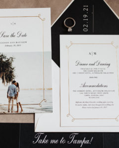 Elegant Black, White and Gold Wedding Invitations | Timeless Wedding Stationery and Save the Dates