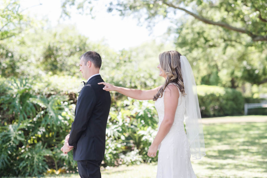 Bride and Groom Wedding First Look | Tampa Couple Wedding Day First Look Reveal