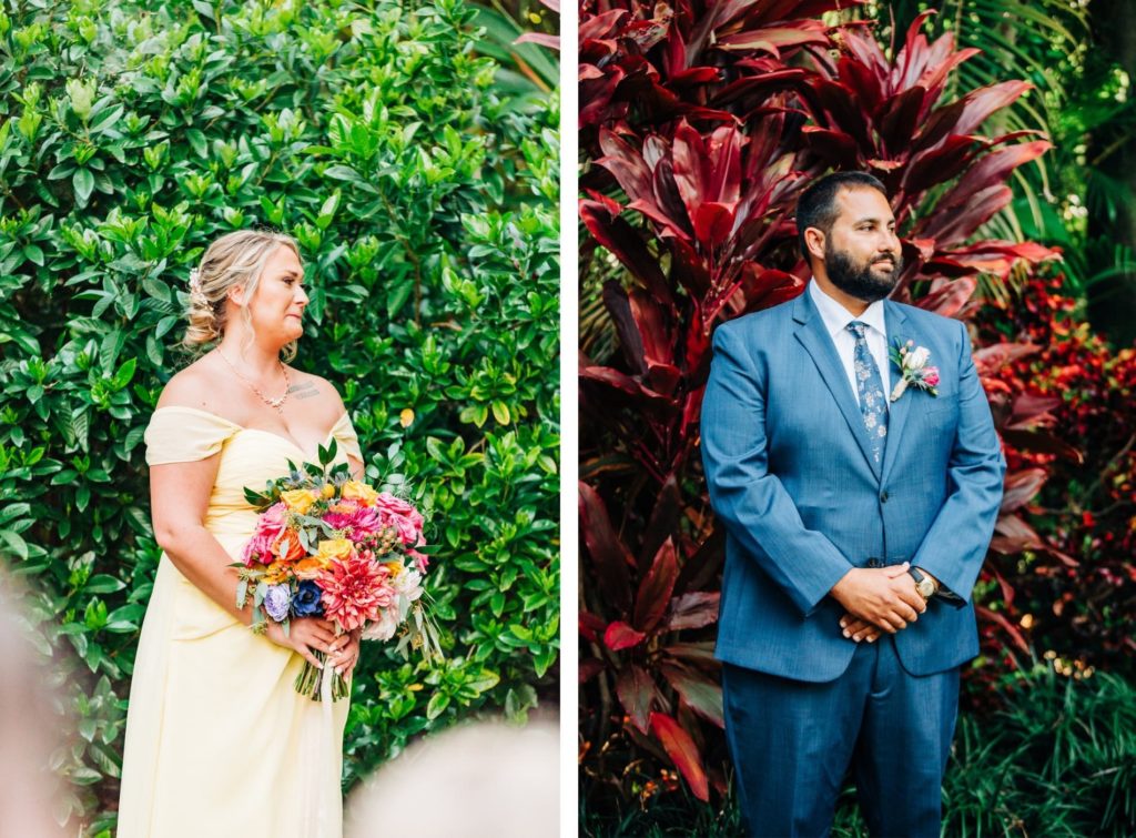 Groom and Maid of Honor Ceremony First Look | Wedding Portrait