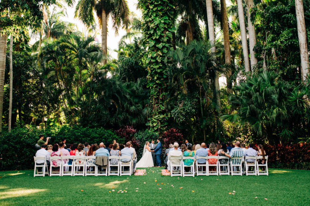 Vibrant Pink and Yellow Outdoor Downtown St. Pete Wedding | Sunken Gardens