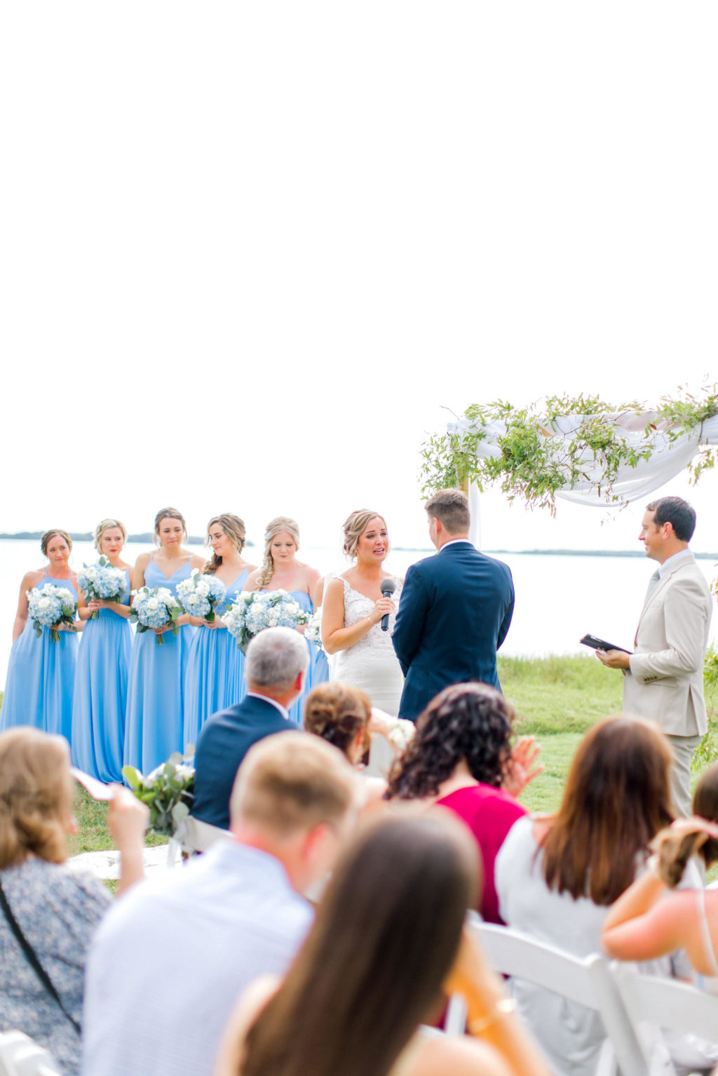 Bride and Groom Exchange Vows | Tampa Waterfront Wedding Ceremony