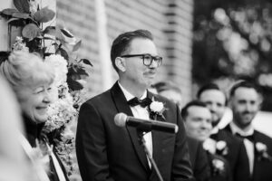 Groom Sees Bride for the First Time Wedding Portrait