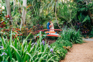 Tropical Florida Outdoor Garden Wedding Portrait | St. Petersburg Wedding Venue Sunken Gardens