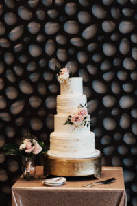 Four Tier White Buttercream Wedding Cake with Blush Flowers | Tampa Bay Cake Baker Artistic Whisk