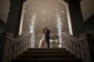Cold Sparkler Fireworks Exit Wedding Portrait | Tampa Bay Special Effects Spark Weddings
