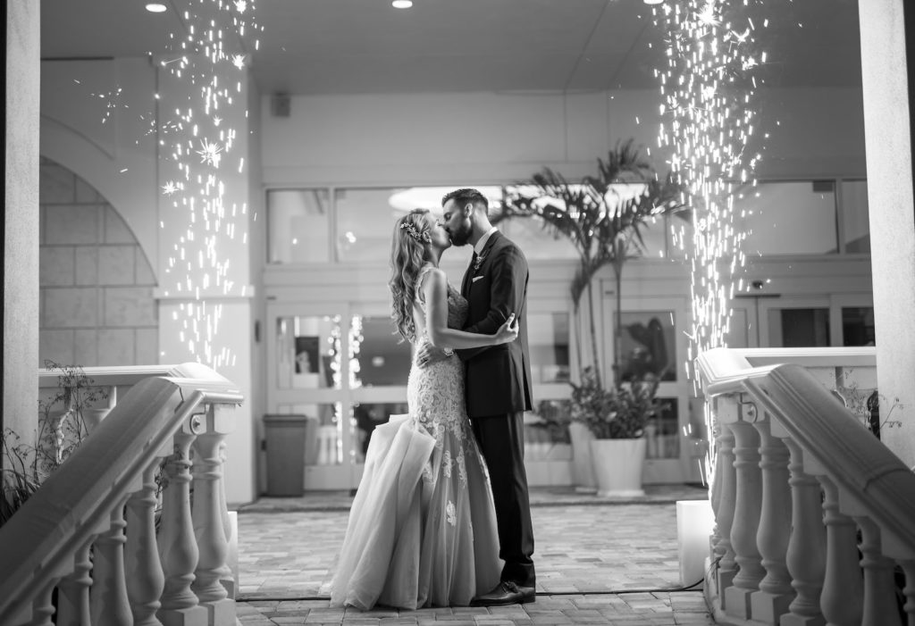 Cold Sparkler Fireworks Exit Wedding Portrait | Tampa Bay Special Effects Spark Weddings