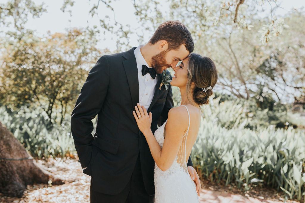 Bride and Groom Intimate Forehead Touch Wedding Portrait | Sarasota Wedding Planner Taylored Affairs