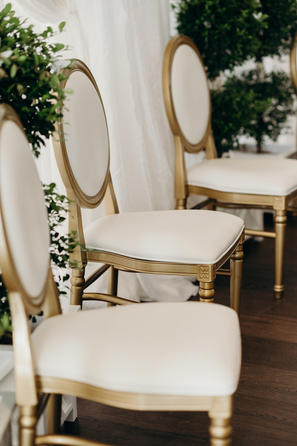 Timeless Elegant White and Gold Dining Chairs