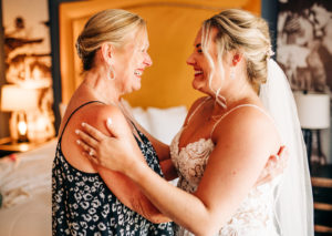Bride and Mother of the Bride Wedding Portrait | Getting Ready for the Wedding Day Photo