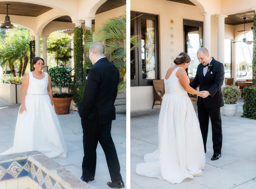 Tampa Bride and Groom First Look Wedding Photo