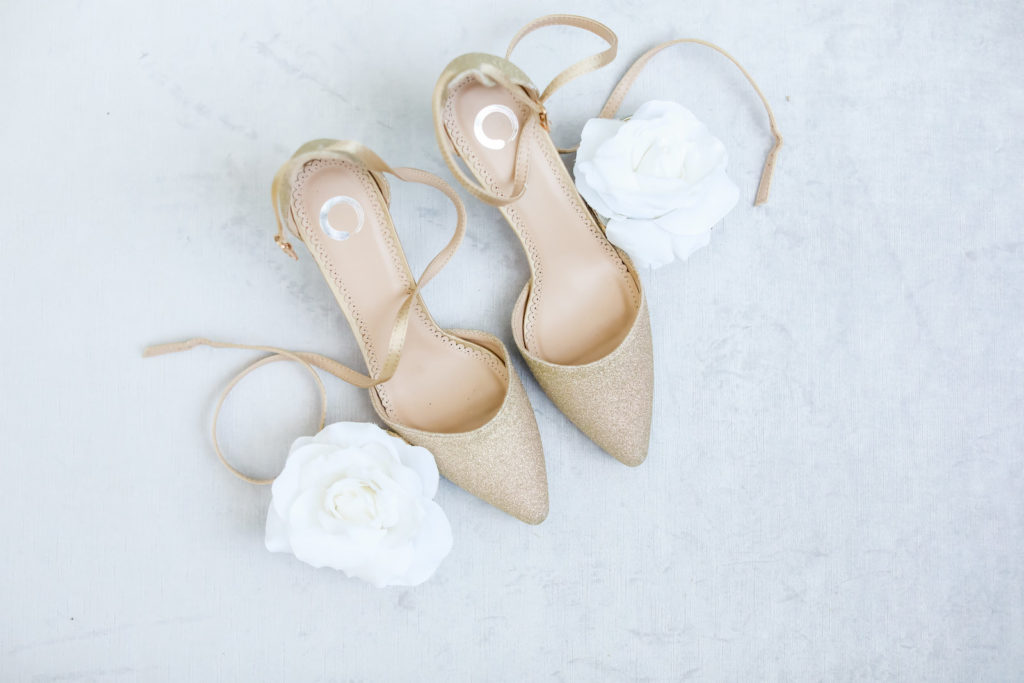Gold Pointed Toe Bridal Wedding Shoes | Tampa Bay Wedding Photographer Lifelong Photography Studios