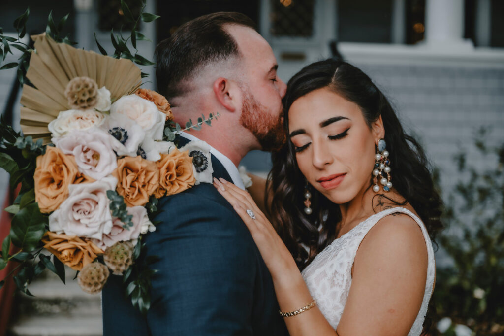 Bride and Groom Forehead Kiss Portrait | Iyrus Weddings | South Tampa Wedding Photographer and Videographer