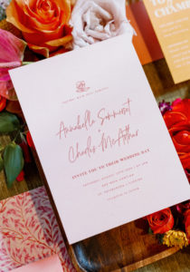 Whimsical Colorful Pink and Orange Wedding Invitation Suite | Tampa Bay Wedding Photographer Dewitt for Love