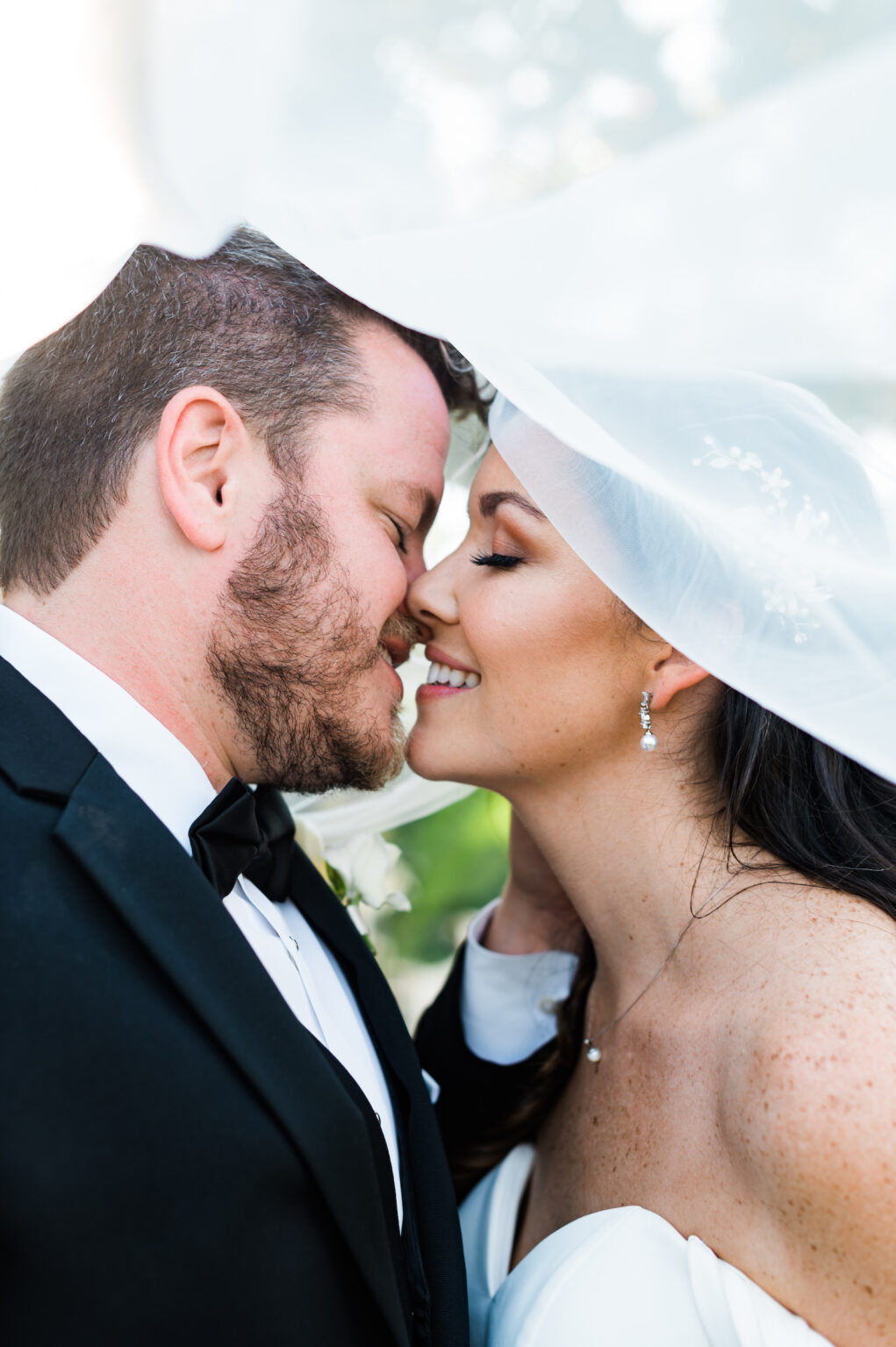 Florida Bride and Groom Wedding Kiss Portrait