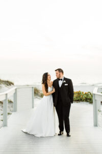 Florida Bride and Groom Outdoor Wedding Portrait | Clearwater Beach Wedding Carlouel Beach and Yacht Club