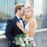Bride and Groom Rooftop Close Up Wedding Portrait | Adore Bridal Services