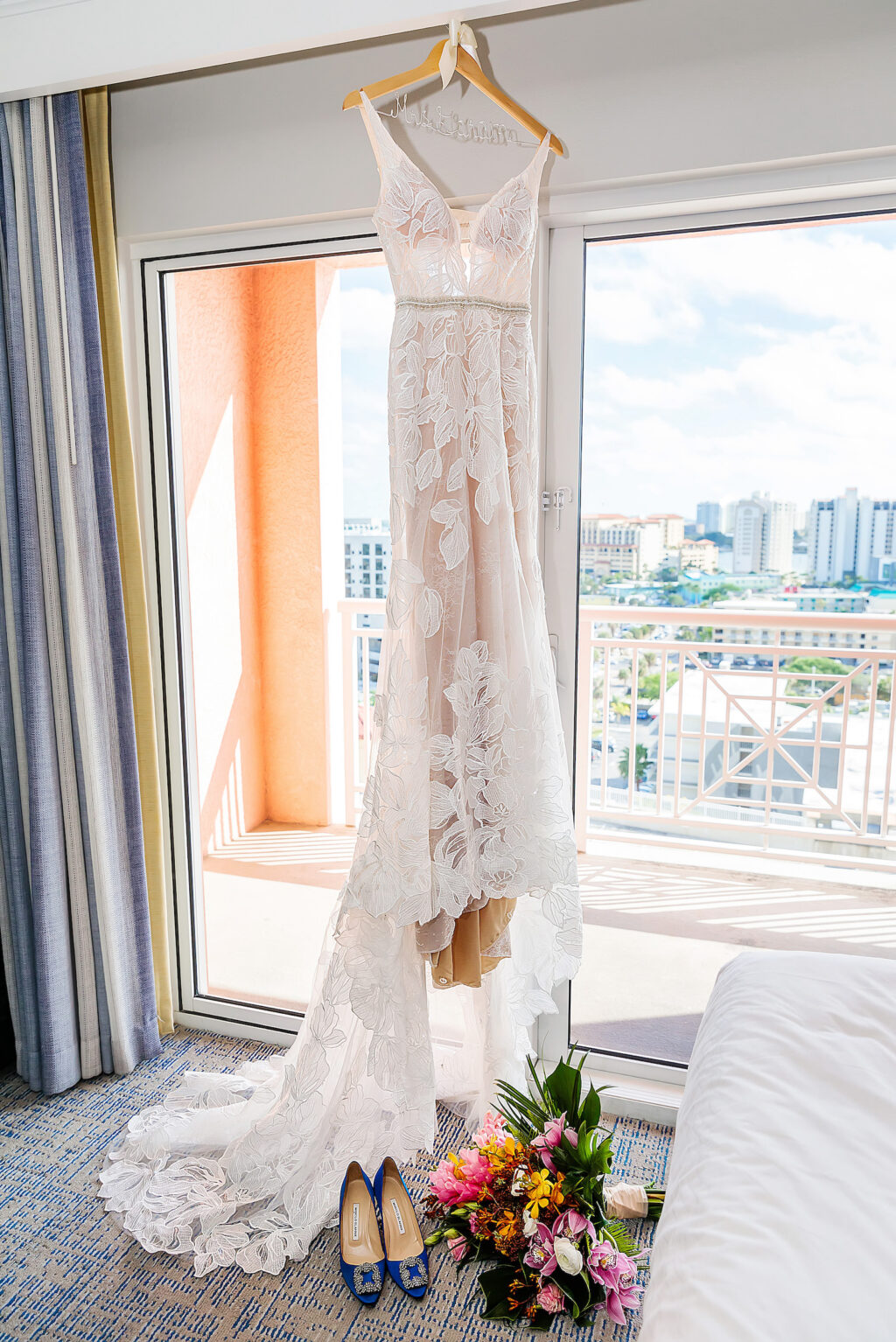 Romantic Lace and Illusion with Nude Lining Fitted Wedding Dress | Tampa Bay Wedding Photographer Limelight Photography