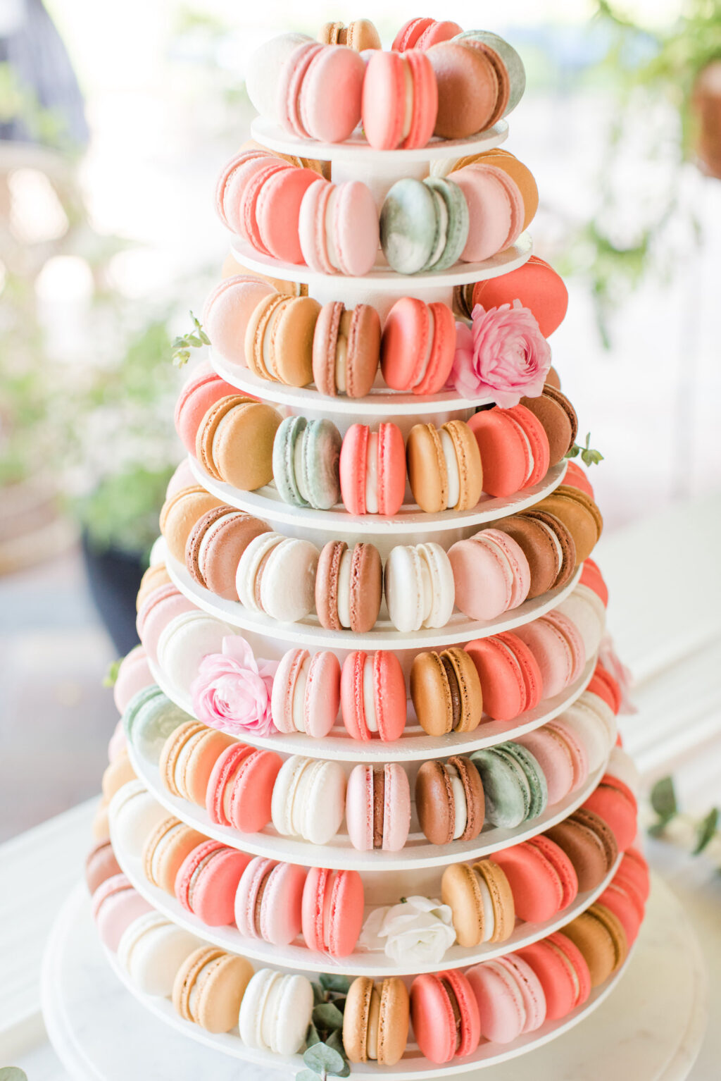 Pastel Colored Macaroon Wedding Dessert Tower | Big Fake Wedding Tampa