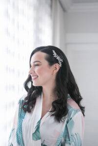 Retro Soft Waves Bridal Hair with Diamond Clip Detail | St. Pete Wedding Hair and Makeup Adore Bridal Services