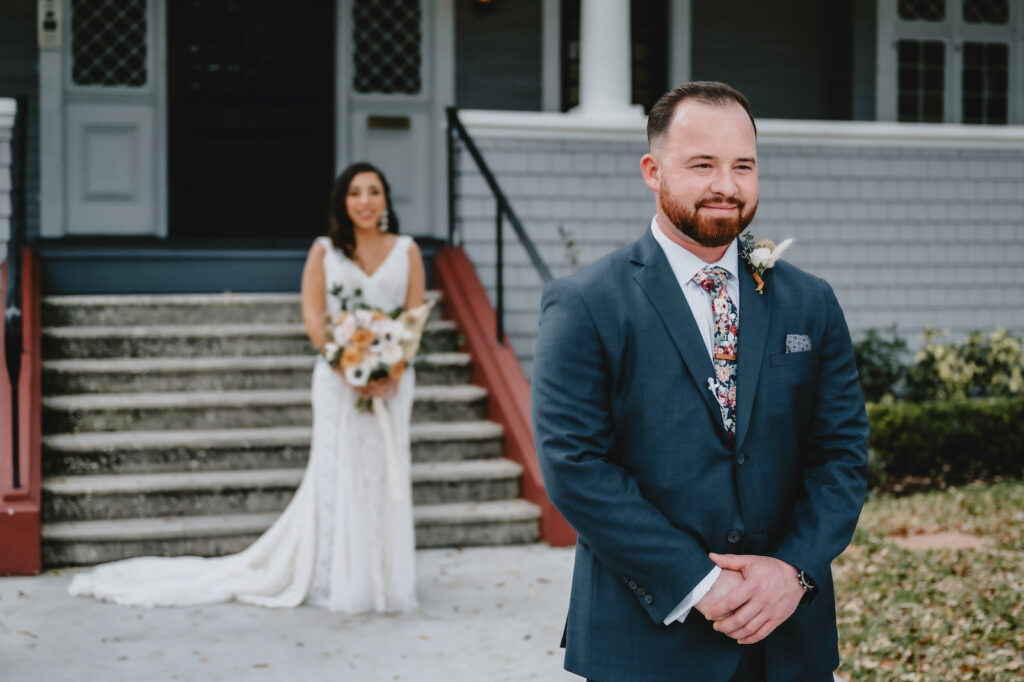 Bride and Groom First Look Portrait | Iyrus Weddings | Tampa Bay Wedding Photographer and Videographer