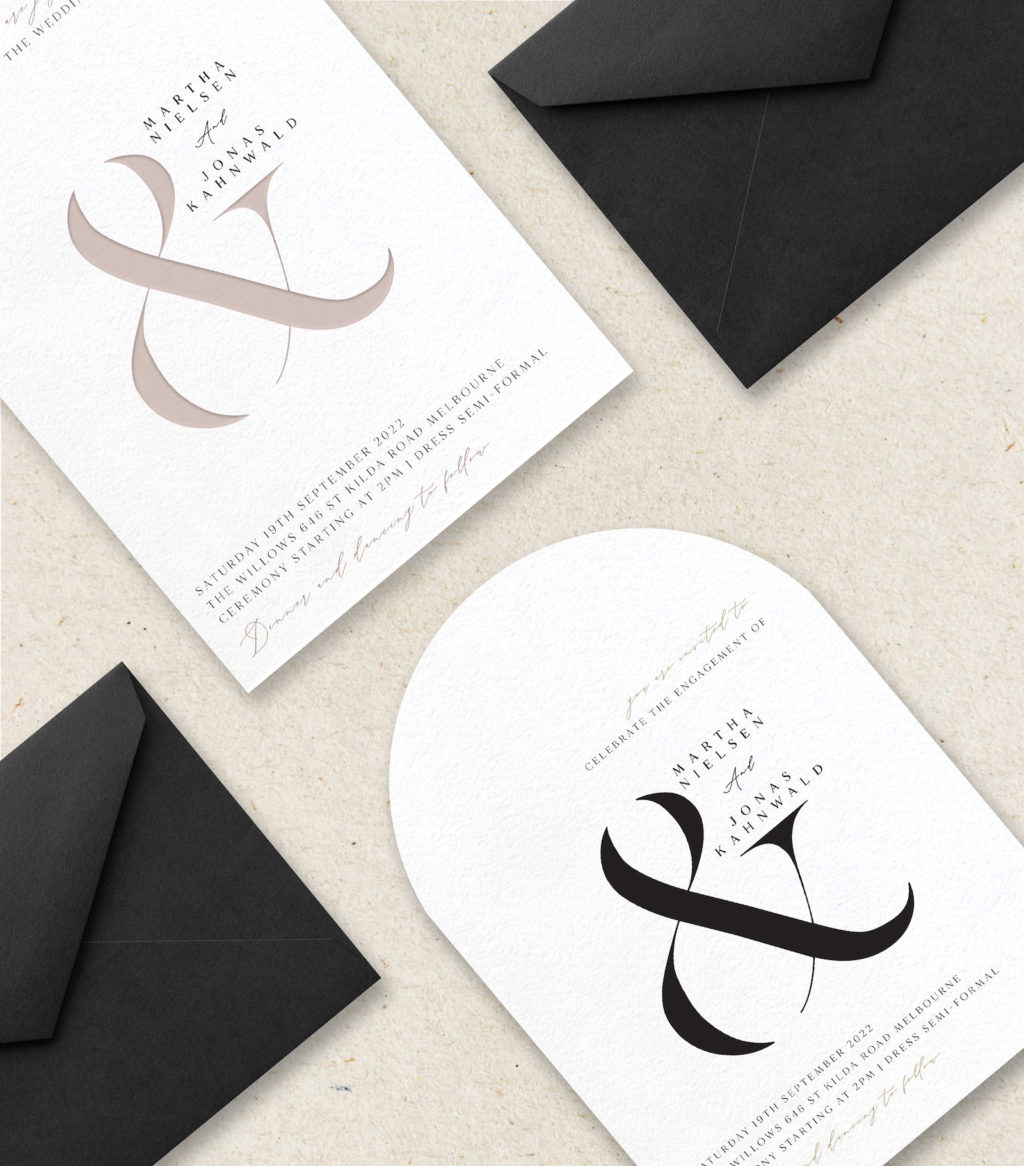 Modern Beige and Black Wedding Invitation Stationery Inspiration | Tulips - Paperlust