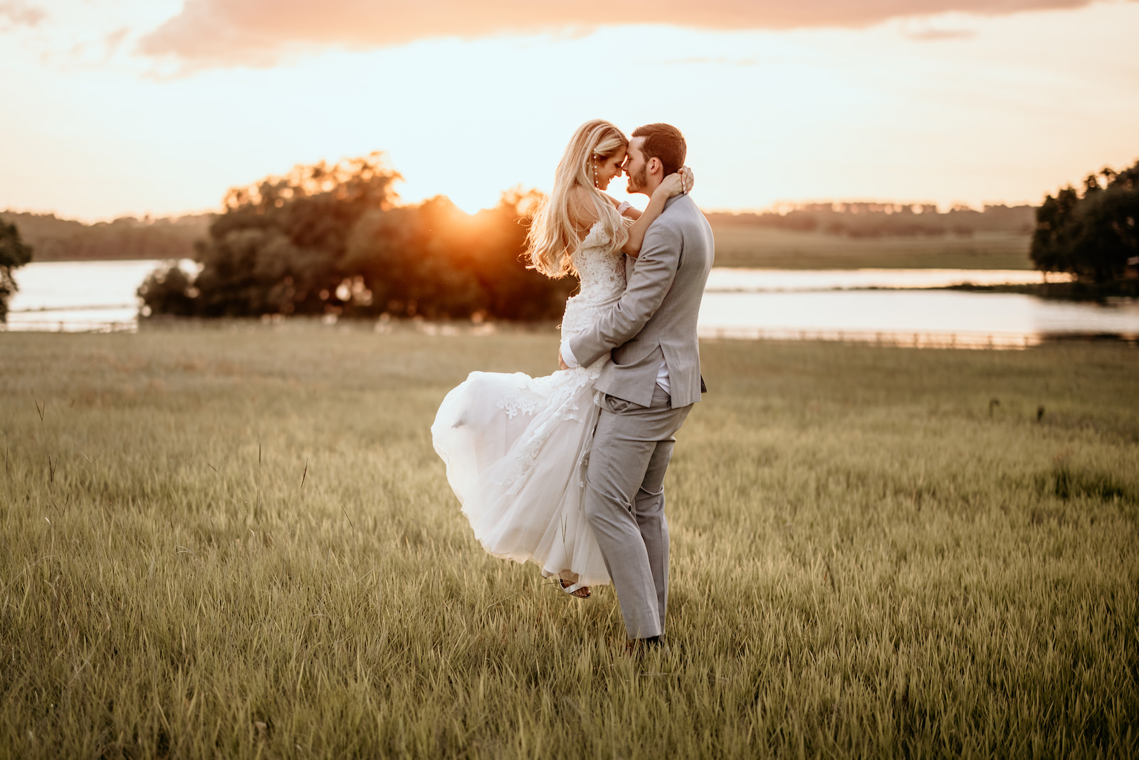 Bride and Groom Intimate Wedding Portrait | South Florida Rustic Wedding Venue | Covington Farms