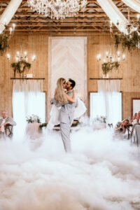 Bride and Groom First Dance Wedding Portrait | Tampa Wedding Reception Covington Farms