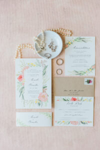 Floral Elegant Wedding Invitation | Pink Flowers with Greenery by Minted