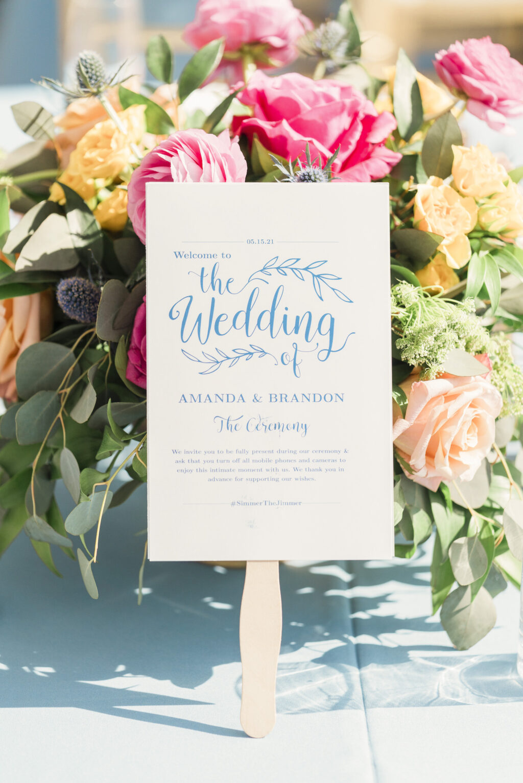 Wedding Welcome Sign with Blue Cursive Writing Wedding Décor
