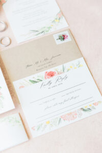 Floral Elegant Wedding Invitation | Pink Flowers with Greenery by Minted