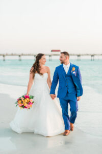Bride and Groom Wedding Portrait | South Florida Beachfront Wedding Ceremony | Outdoor Hilton Clearwater Beach