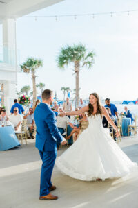 Bride and Groom First Dance Wedding Portrait | Clearwater Hilton