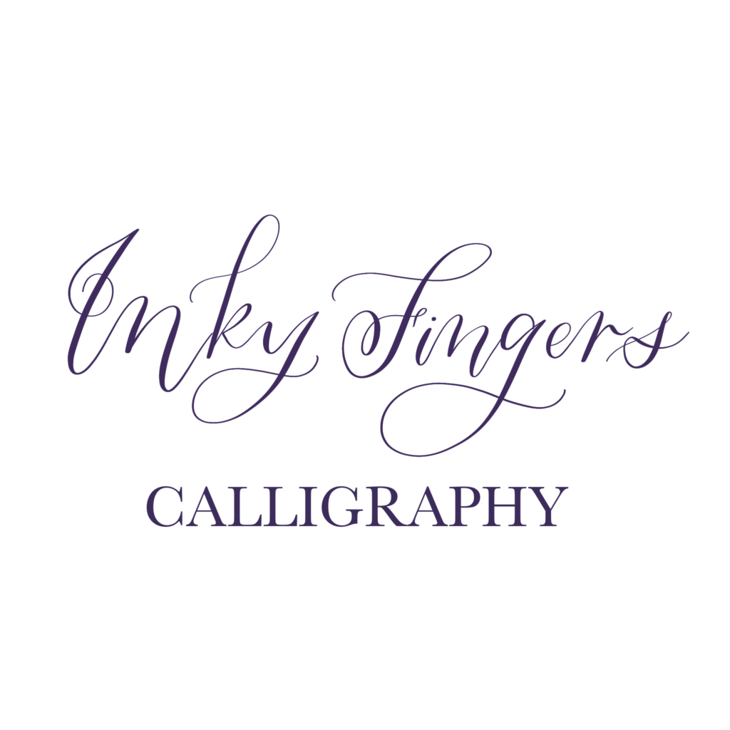 inky fingers calligraphy logo