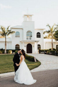 Bride and Groom Wedding Portrait | Harborside Chapel Florida Wedding Ceremony