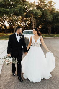 Bride and Groom Wedding Portrait | Harborside Chapel Florida Wedding Ceremony