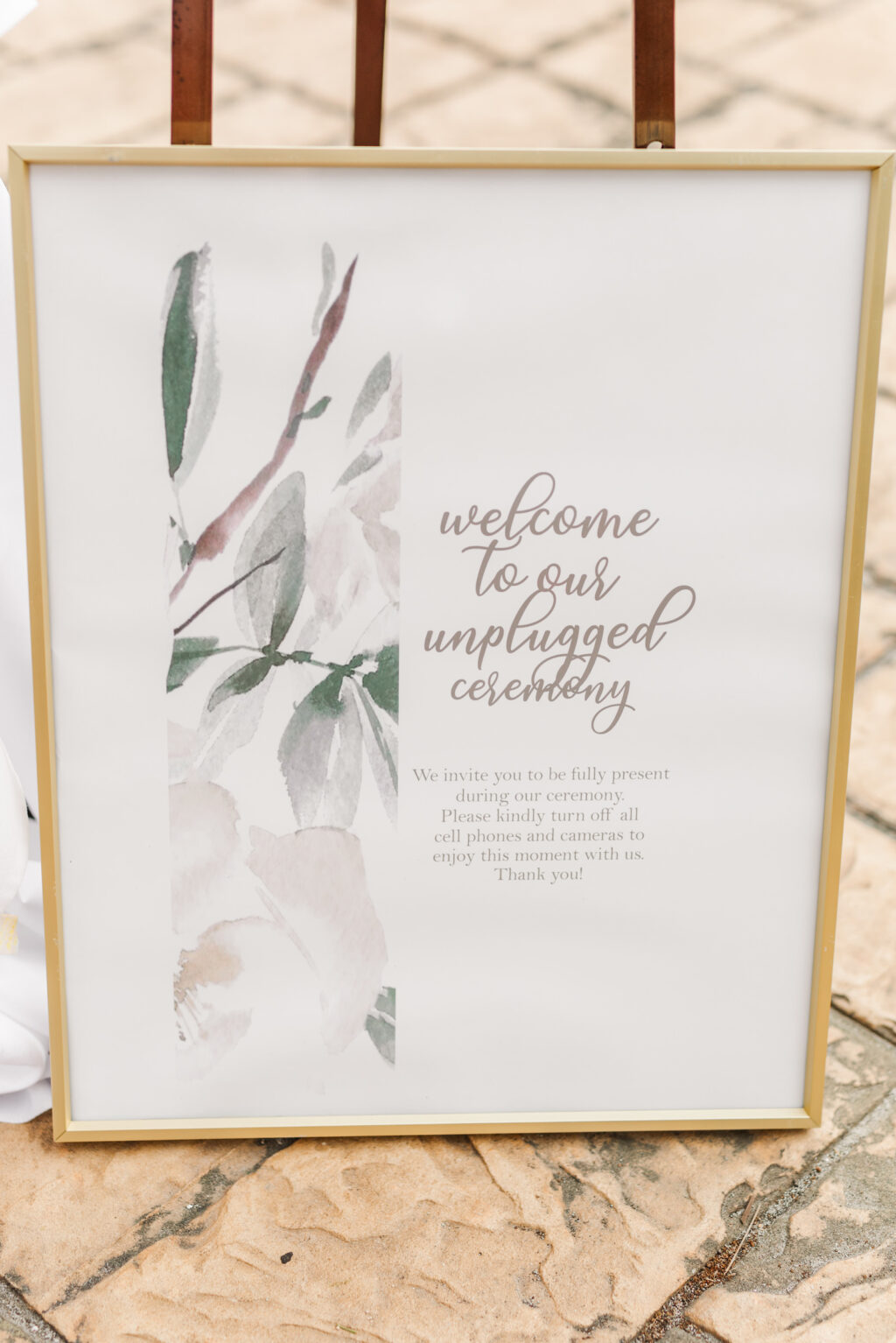 Romantic Pink St. Pete Wedding Ceremony Decor | Welcome to Our Unplugged Ceremony Sign