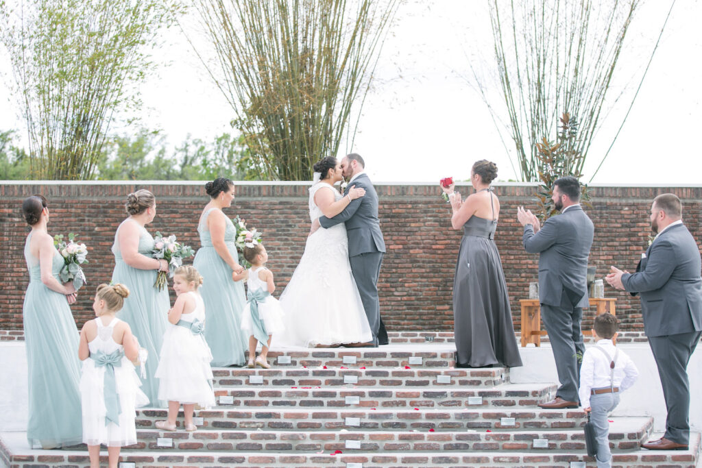 Bride and Groom First Kiss Wedding Portrait | Carrie Wildes Photography