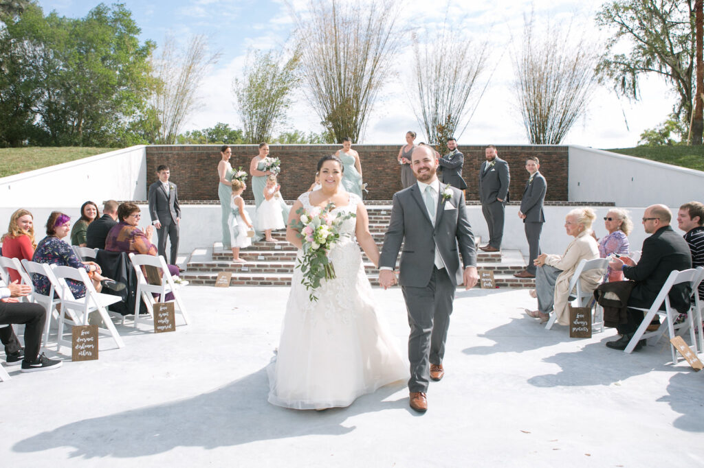 Bride and Groom Walk as Husband and Wife Wedding Portrait | Carrie Wildes Photography