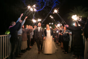 Bride and Groom Sparkler Exit Portrait | Carrie Wildes Photography