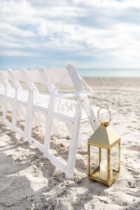 White Folding Chairs for Beach Wedding Ceremony | Sarasota Wedding Ceremony The Resort at Longboat Key Club