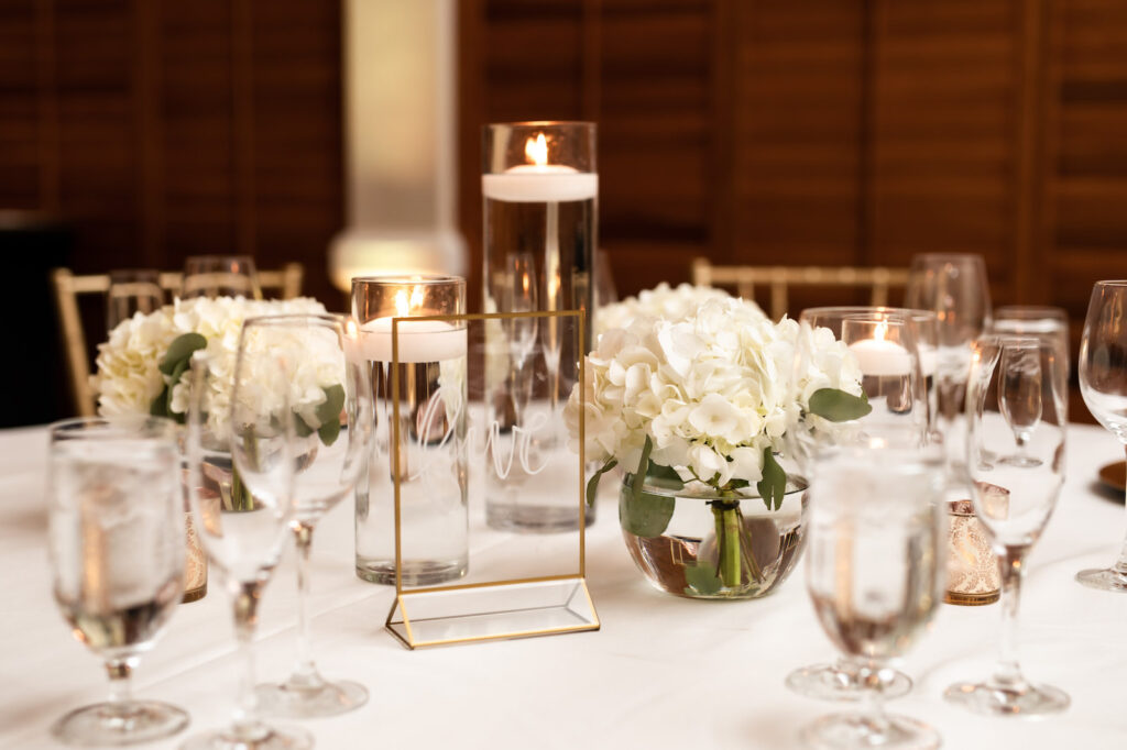 Tall Clear Floating Candles Wedding Centerpieces