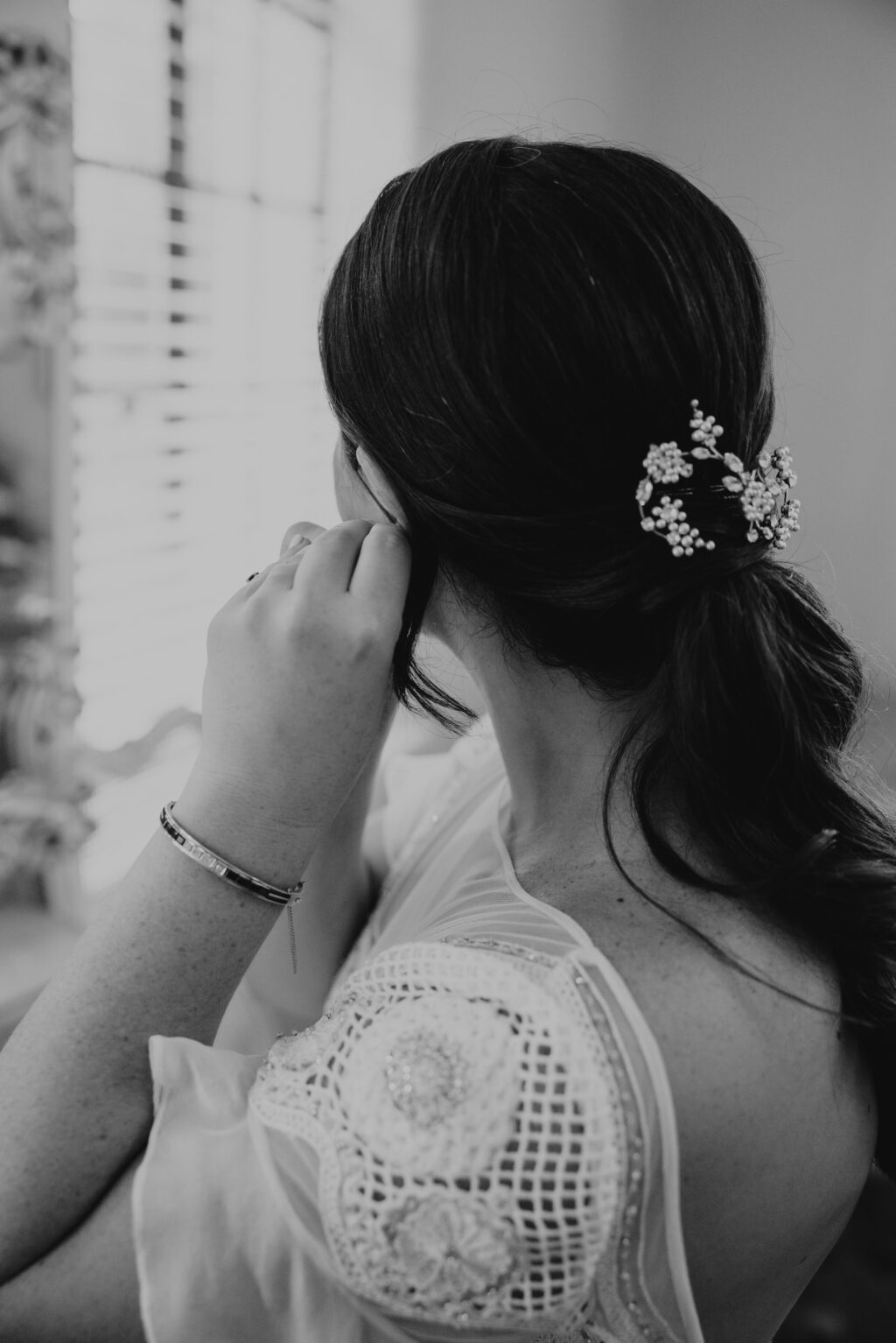 Bridal Half Up Half Down with Jewel Detail | Adore Bridal Hair and Makeup