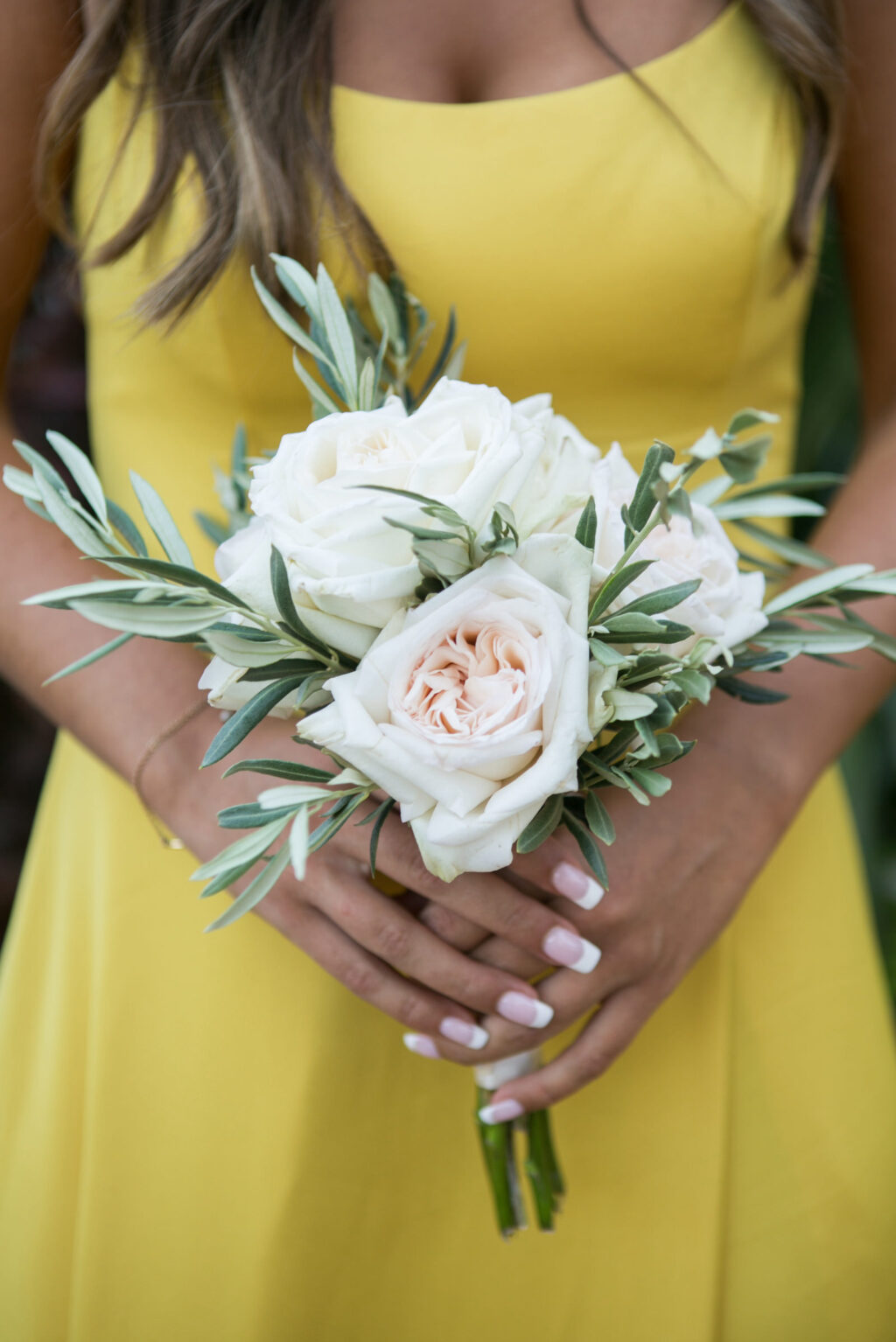 Bridesmaids Wedding Bouquet with Blush Roses and Greenery